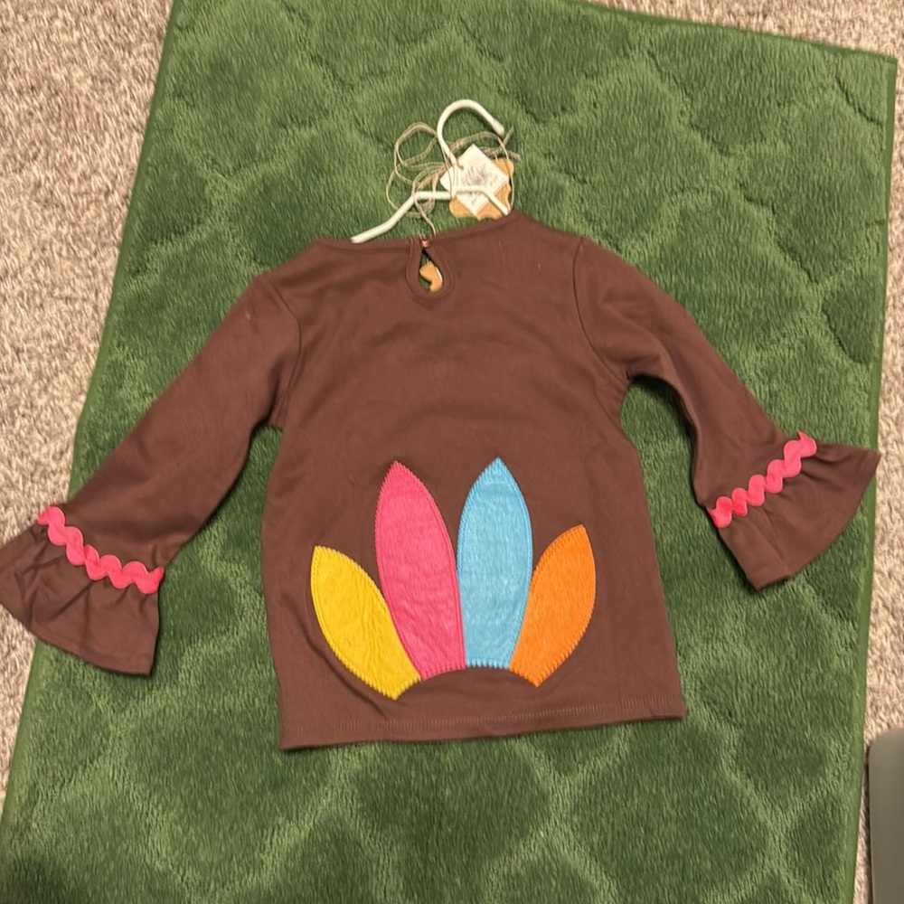 Mud Pie adorable Thanksgiving Turkey Top!  Size 24 months - Picture 2 of 6
